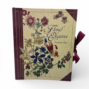Waverly Floral Elegance Photograph Album - Cream and Burgundy